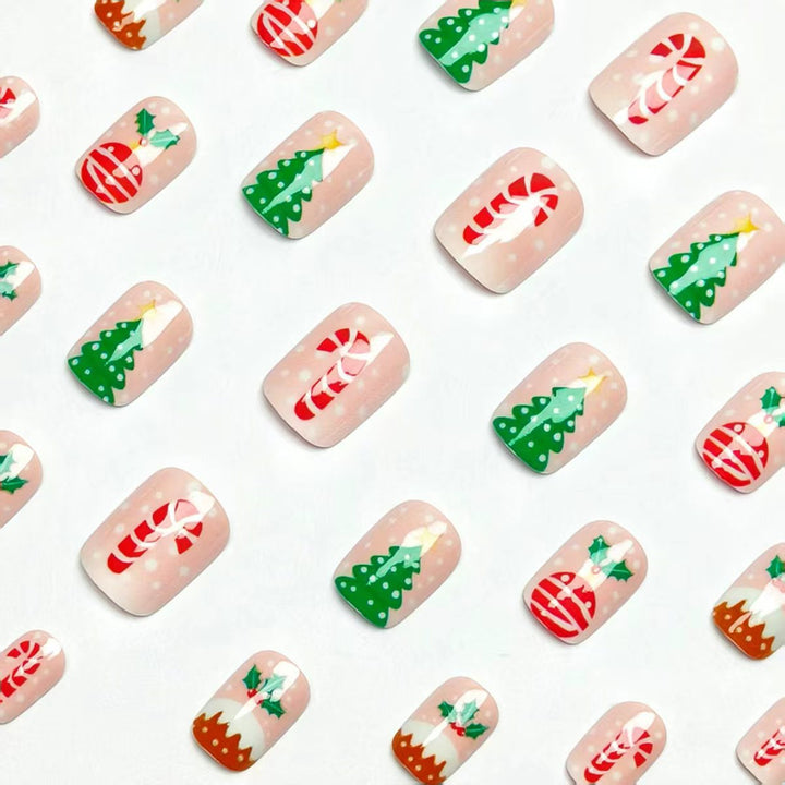 Artificial nails with festive Christmas design Bowlift