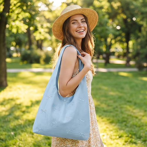 Tote bag with decorative bows Bowlift