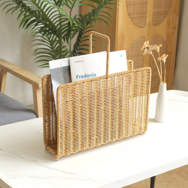 Spacious Woven Magazine Holder Bowlift