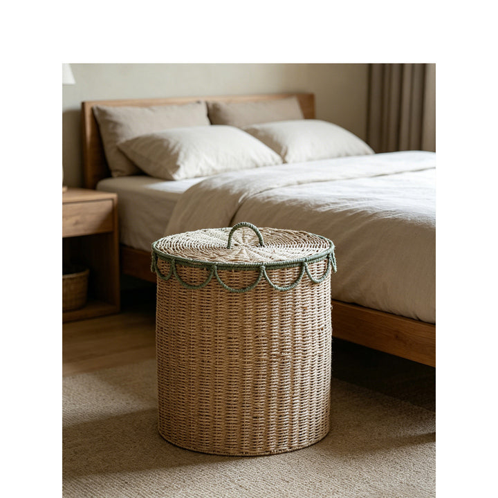 Natural storage basket with lid Bowlift