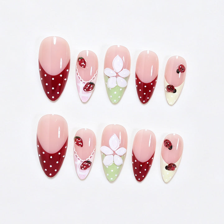 Creative Floral Themed Press-On Nail Art Kit Bowlift