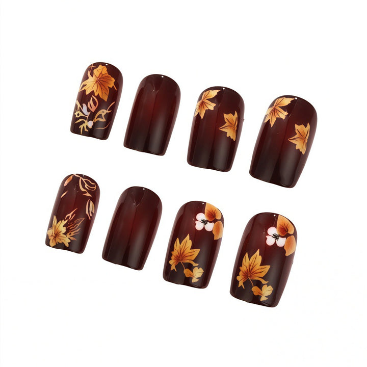 Artificial nails with floral autumn design Bowlift
