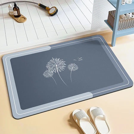 Non-Slip Floral Design Bath Mat
