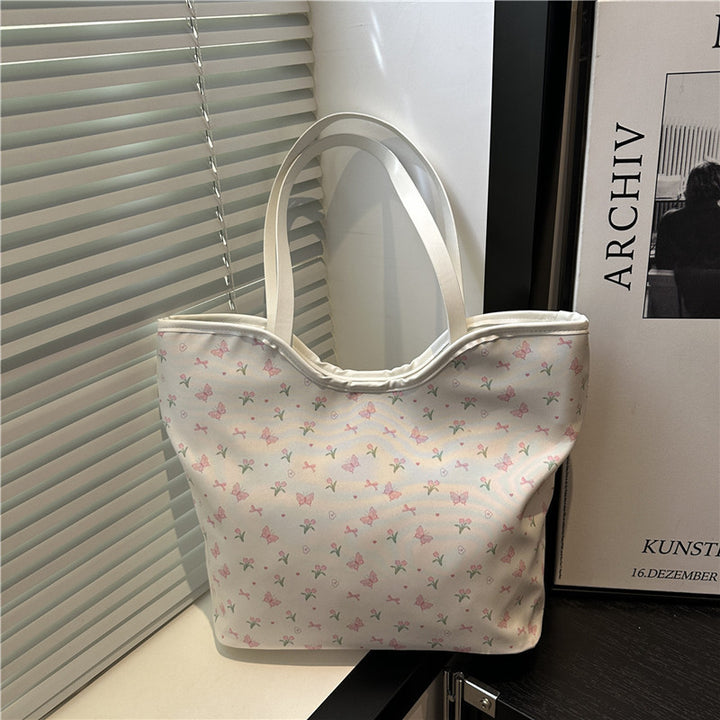Floral Print Shopping Tote Bag Bowlift