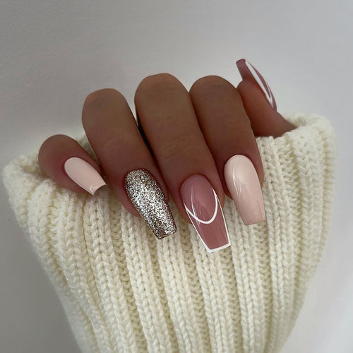 Elegant Nail Extensions with Glamorous Accents Bowlift