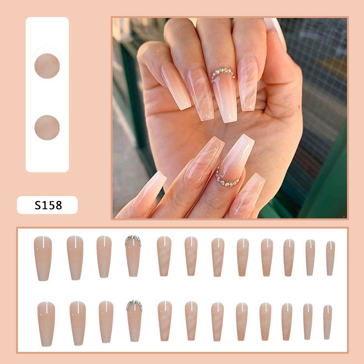 Artful Nail Tips with Glitter and Ombre Design Bowlift