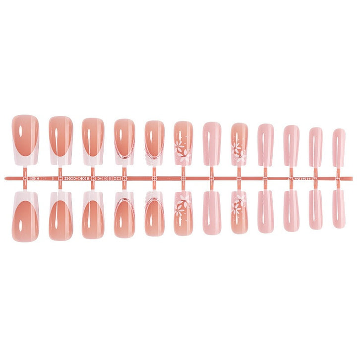 Acrylic nail set with elegant flower design and shine Bowlift