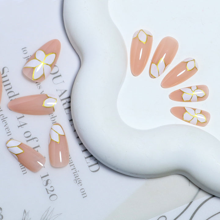 Floral Art Press-On Nail Set Bowlift