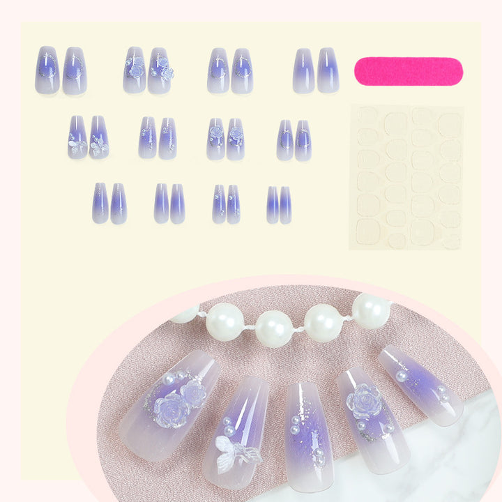 Artistic Ombre Floral Press-On Nail Set Bowlift