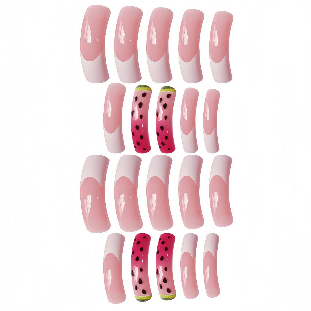 Watermelon-Inspired Press-On Nail Set Bowlift