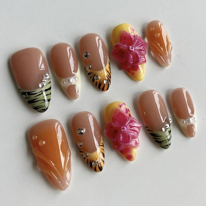 Artful nail art with floral accents Bowlift