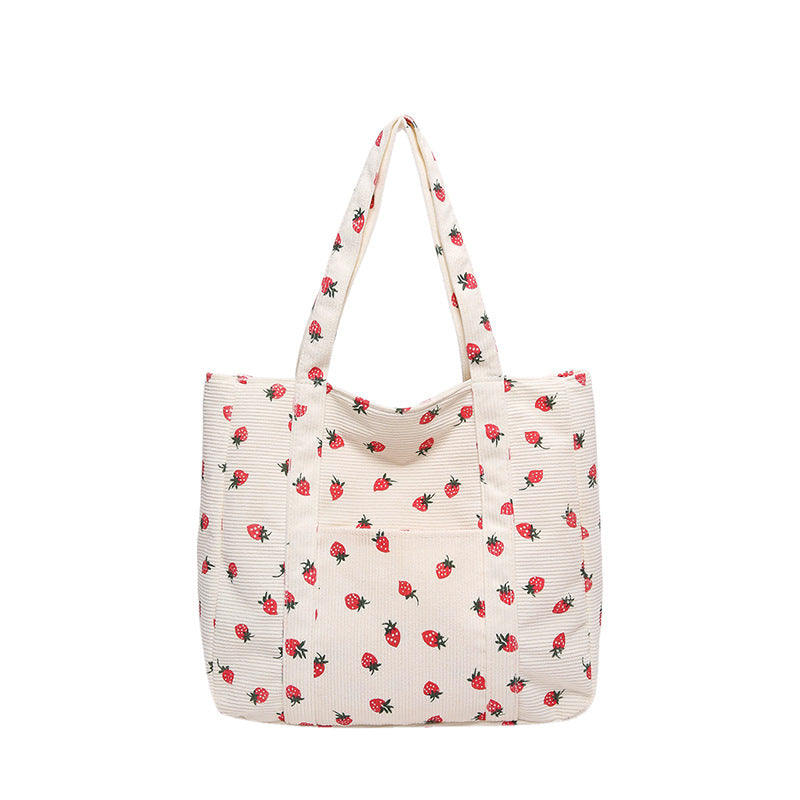 WoStylish Corduroy Shopping Tote Bowlift