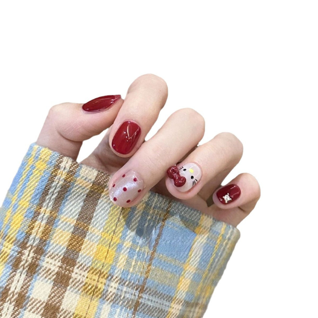 Artificial nail set with playful designs Bowlift
