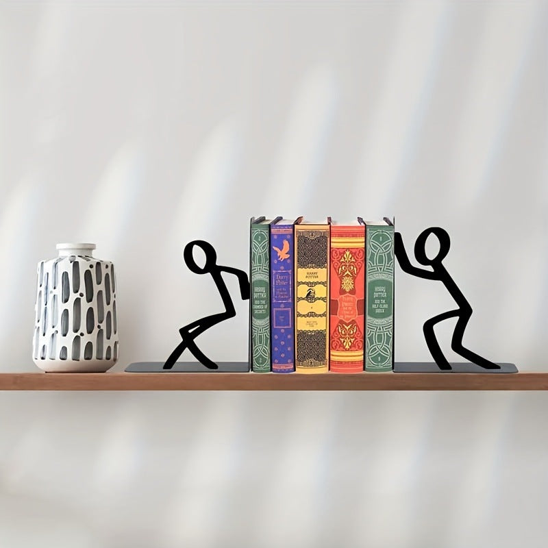 Decorative Bookends with Playful Figure Design