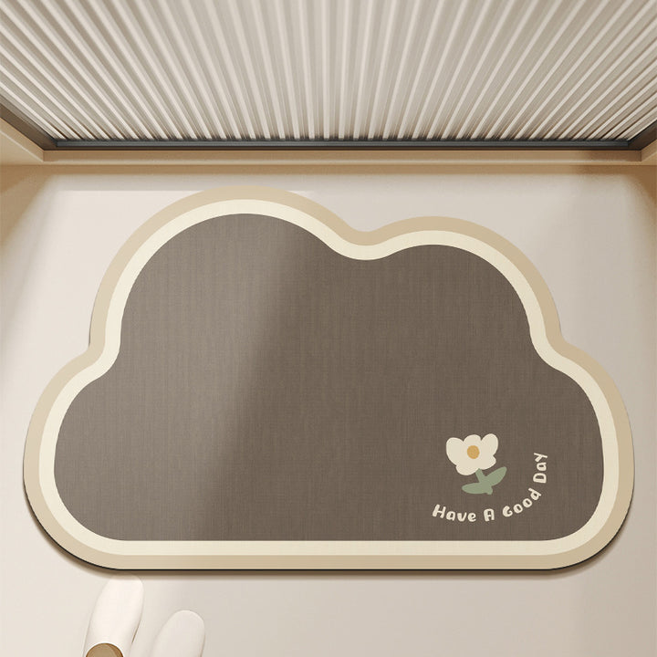 Oval Shaped Welcome Mat with Inspirational Quote