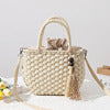Handcrafted Macrame Tote Bag with Decorative Drawstring Bowlift