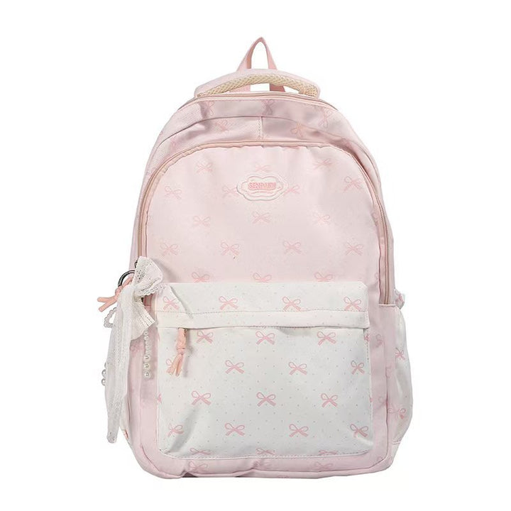 Cute Bow Pattern School Backpack Bowlift