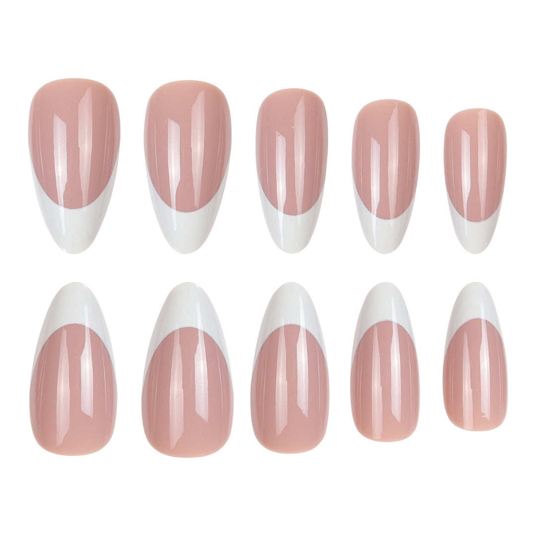French Tip Stiletto Press-On Nails Bowlift