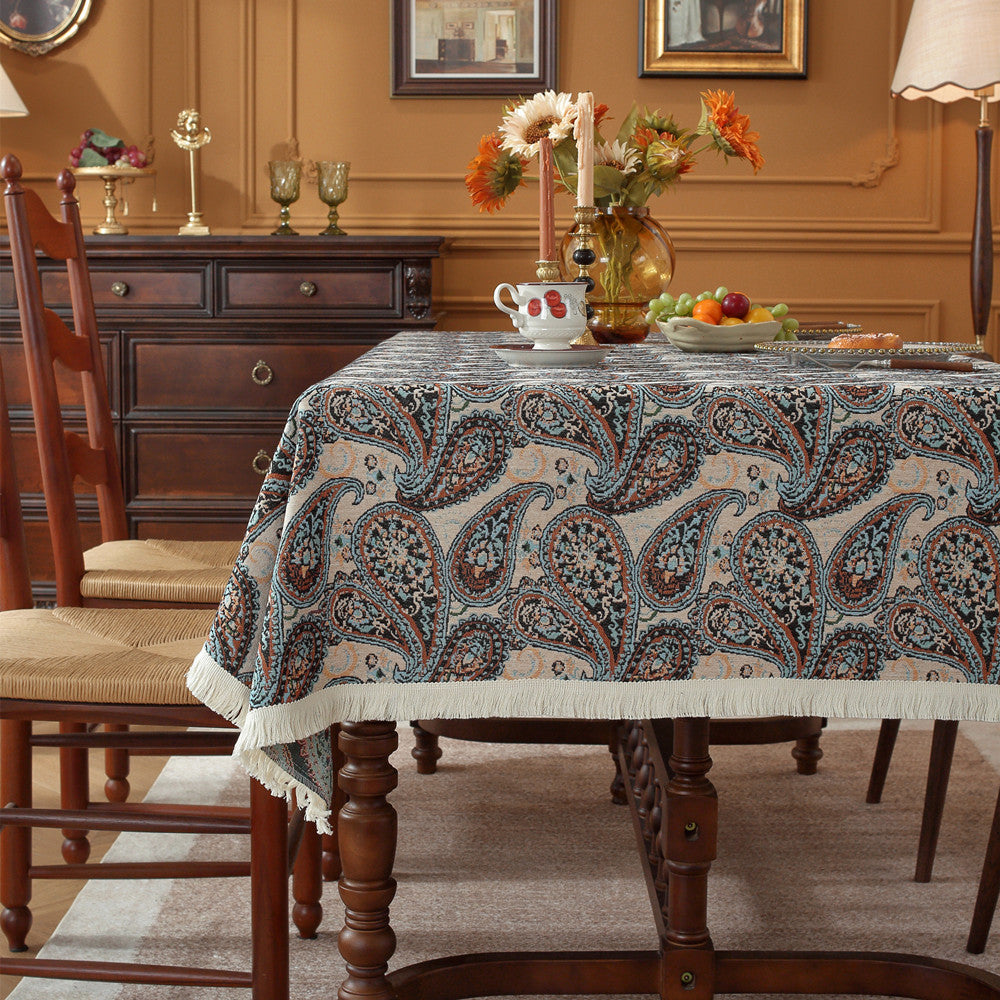 Classic Floral Embroidered Tablecloth