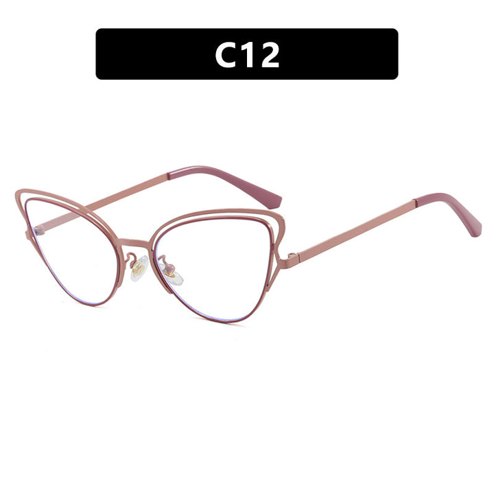 Women's Cat-Eye Glasses with Elegant Metal Frame and Comfortable Fit Bowlift