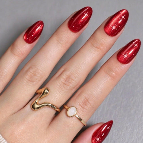 Glittery Almond-Shaped Press-On Nail Set Bowlift