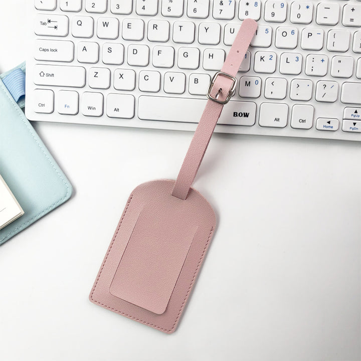 Premium Leather Luggage Tag with Adjustable Strap and ID Window Bowlift