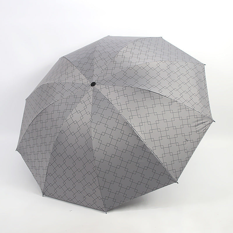 Women's Folding Umbrella with Modern Geometric Pattern Bowlift