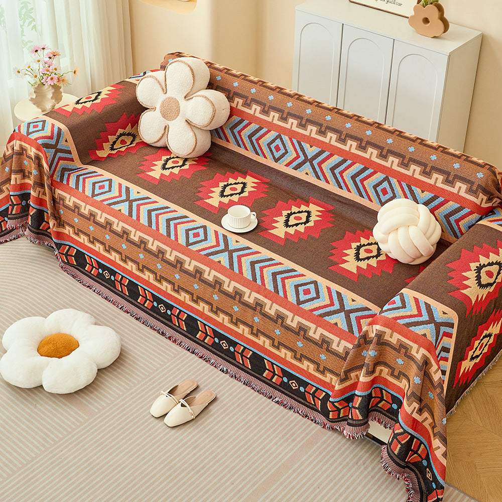 Decorative Geometric Pattern Sofa Throw Blanket