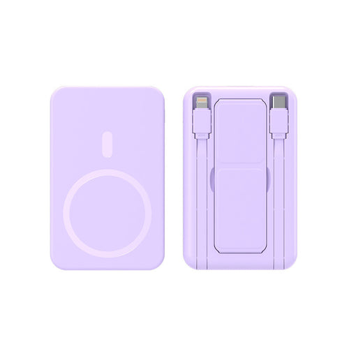 Portable wireless charger with integrated cable system Bowlift