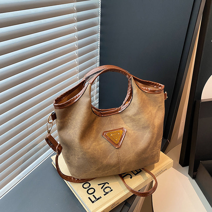 Glossy Faux Leather Handbag