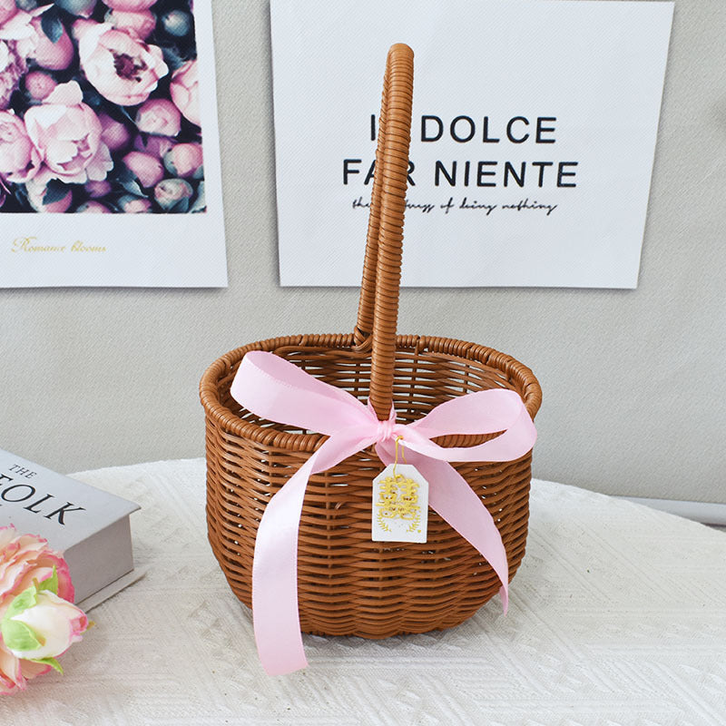 Elegant Handcrafted Rattan Tote Basket Bowlift