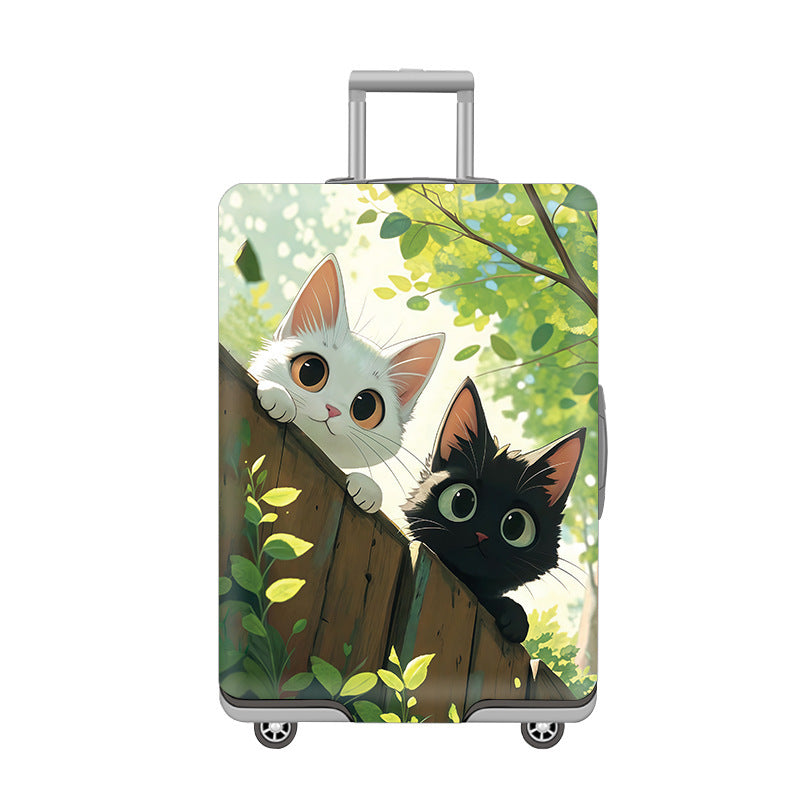 Women’s Hard Shell Suitcase with Cheerful Cat Design Bowlift