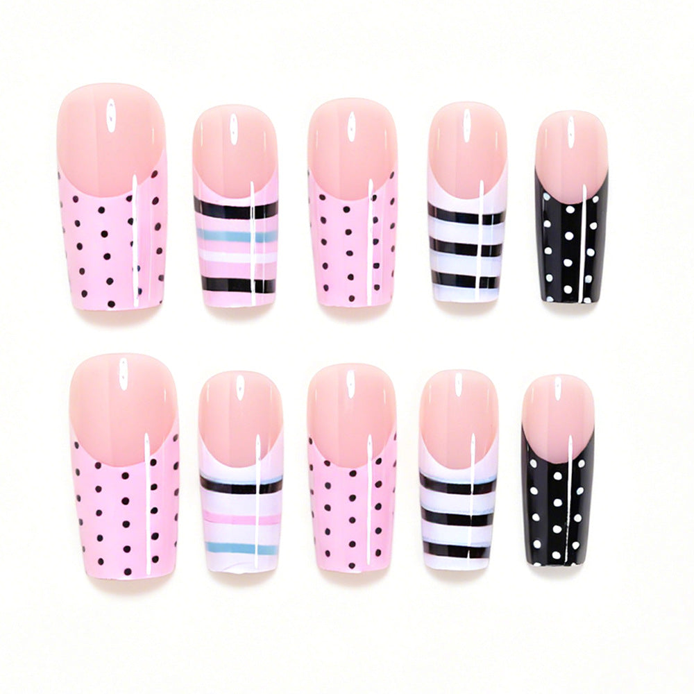 Decorative Long Press-On Nail Art Tips Bowlift