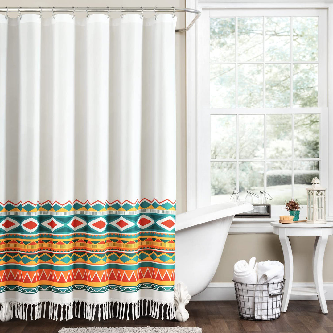 Artistic Patterned Shower Curtain Bowlift