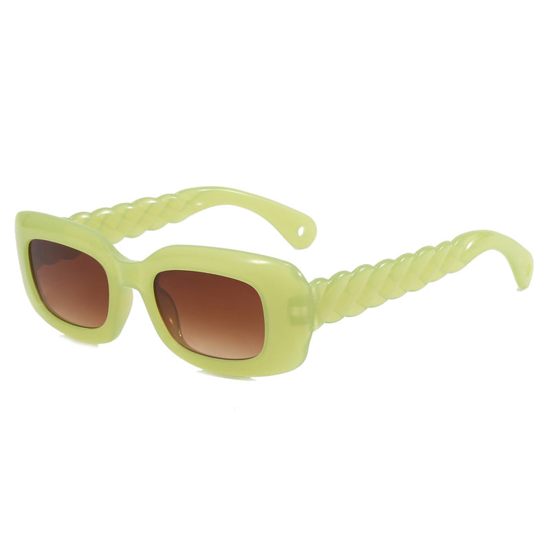 Women's fashionable square sunglasses with unique twisted temple design Bowlift