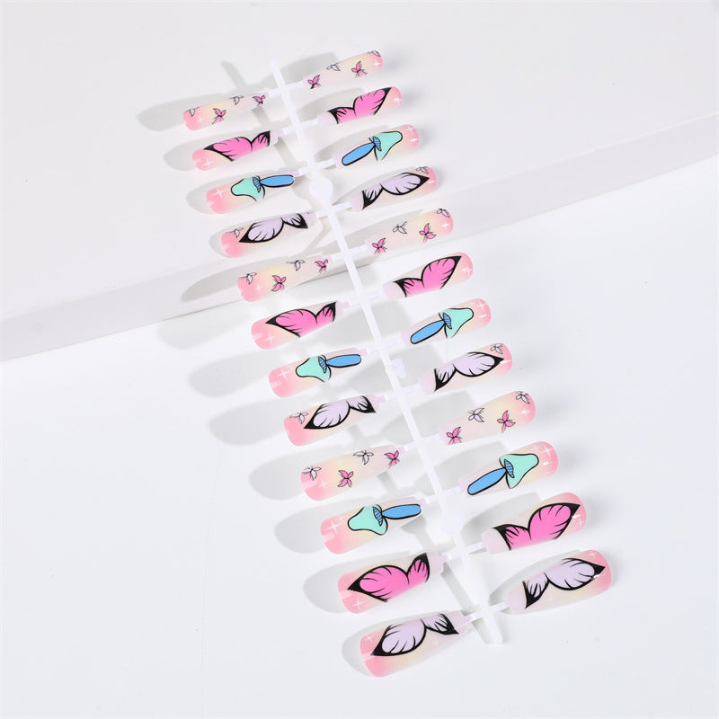 Artificial nails in elegant floral motif style Bowlift