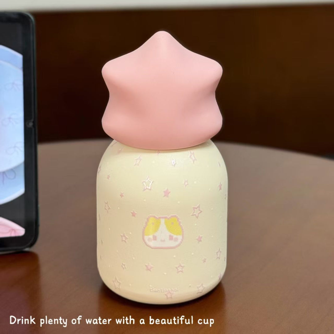 Women's Insulated Drinking Bottle with Creative Star Closure Bowlift