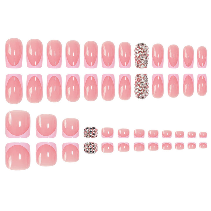 Glamorous French Tip Press-On Nail Set Bowlift