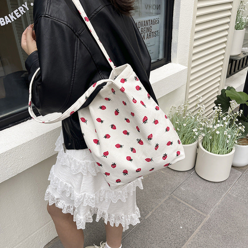 WoPlayful Cherry Print Tote Bag Bowlift