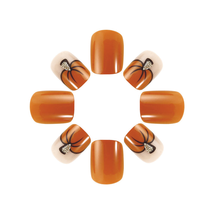 Festive Pumpkin-Themed Nail Art Set Bowlift