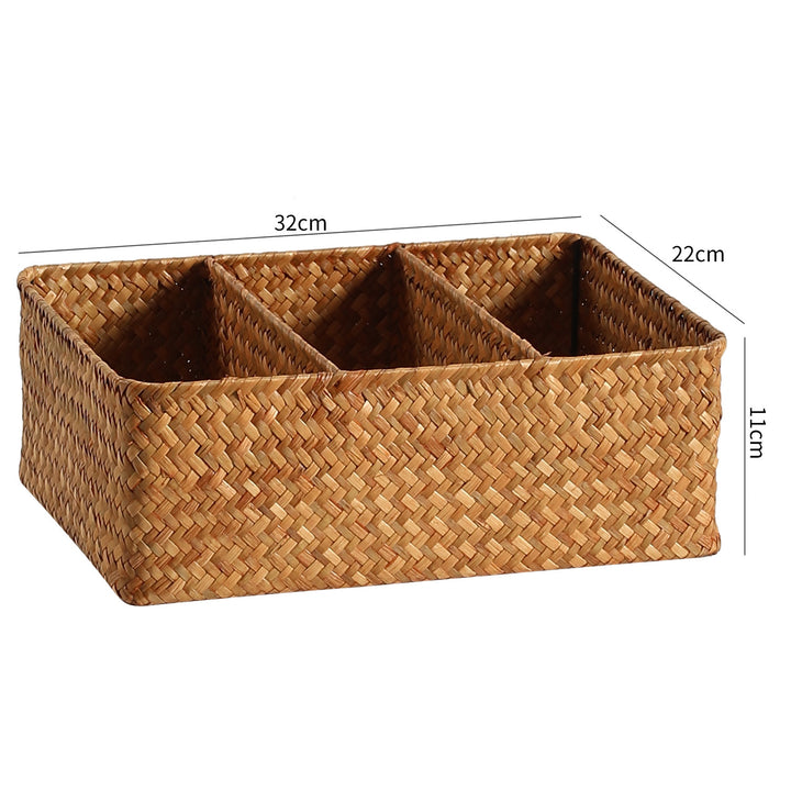 Woven Multi-Compartment Storage Basket Bowlift