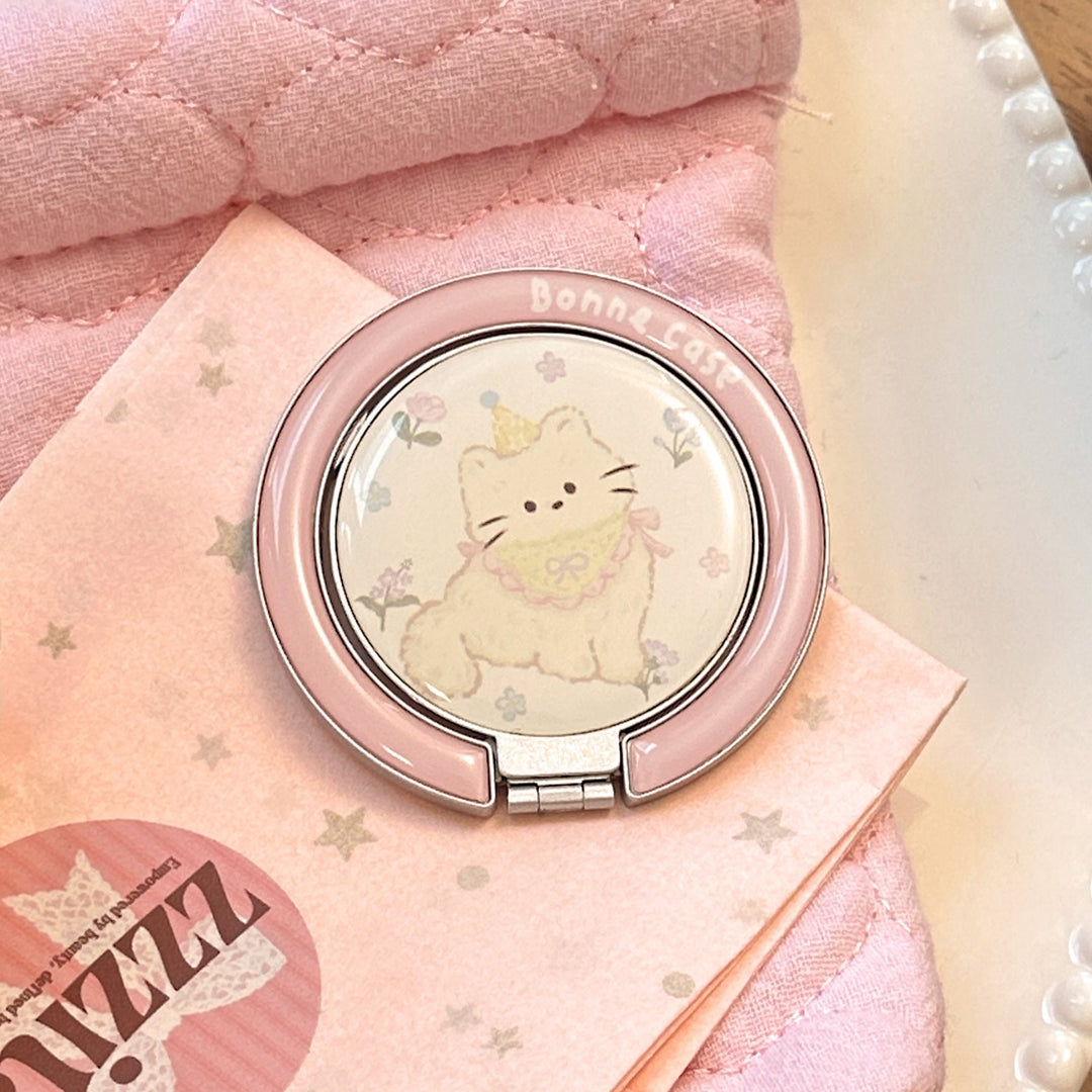Hand mirror in heart-shaped design with cute bear motif Bowlift