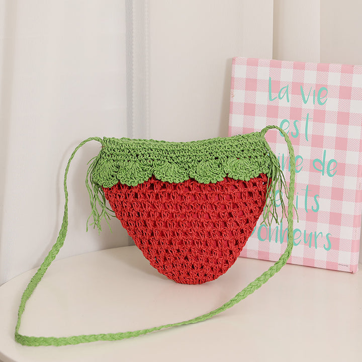 Handcrafted Shoulder Bag in Fruity Strawberry Design Bowlift