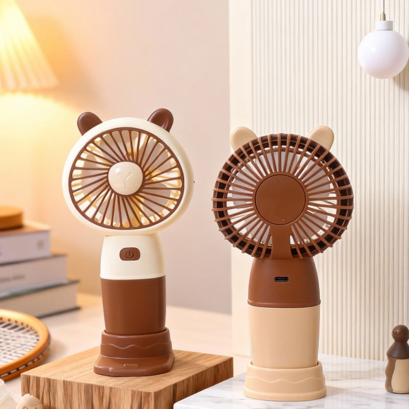 Women Portable Hand Fan in Cute Bear Design Bowlift