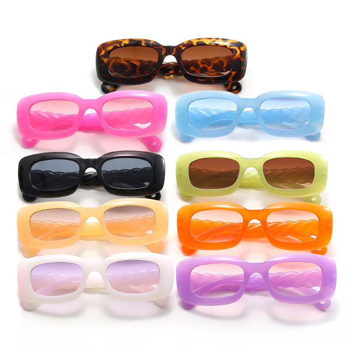 Women's fashionable square sunglasses with unique twisted temple design Bowlift