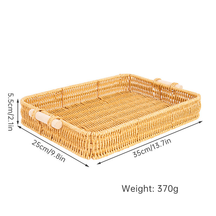 Handwoven Rectangular Serving Tray Bowlift