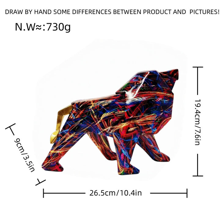 Colorful lion figure made of high-quality resin Bowlift