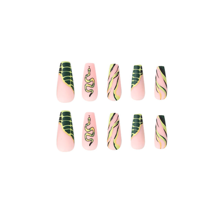 Artful Nail Extensions with Serpentine Design Bowlift