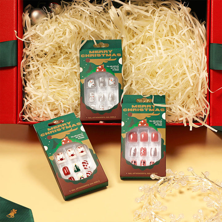Artful Nail Art with Snow and Christmas Motifs Bowlift