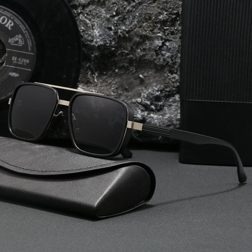 Ladies elegant square sunglasses with high-quality metal frame Bowlift